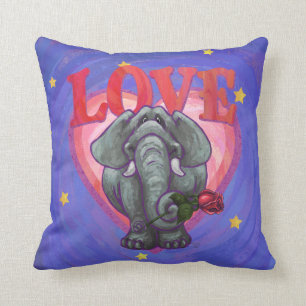 Elephant Valentine's Day Throw Pillow