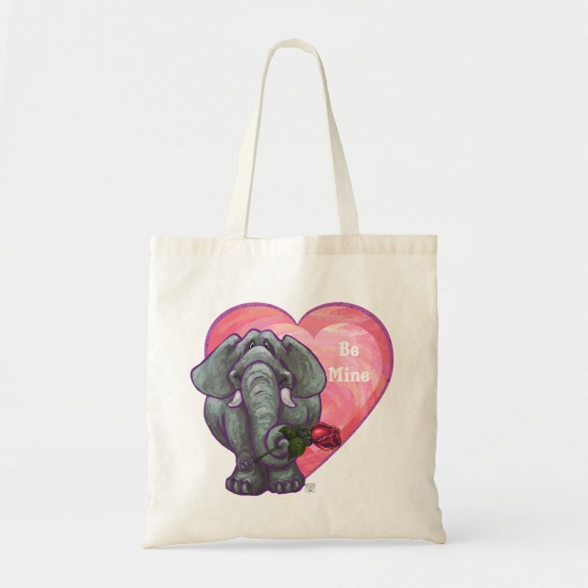 Elephant Valentine's Day Tote Bag (Front)
