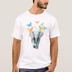 Elephant Vector Painting Adorable Fun Animal Play T-Shirt