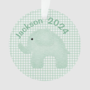 Eléphant Vert Plaid En vichy Nursery Personnalisé
