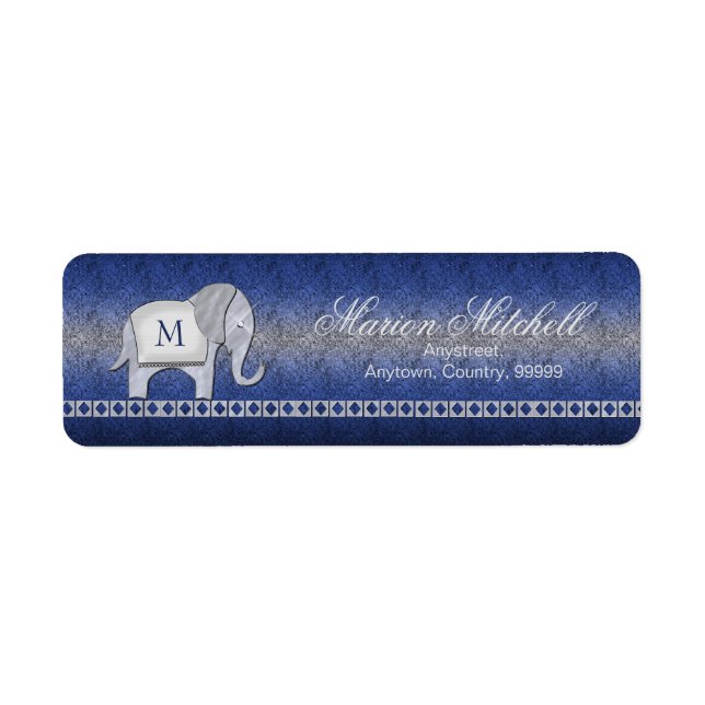 Elephant Walk Monogram Silver/Blue ID390 (Front)