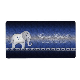 Elephant Walk Monogram Silver/Blue ID390