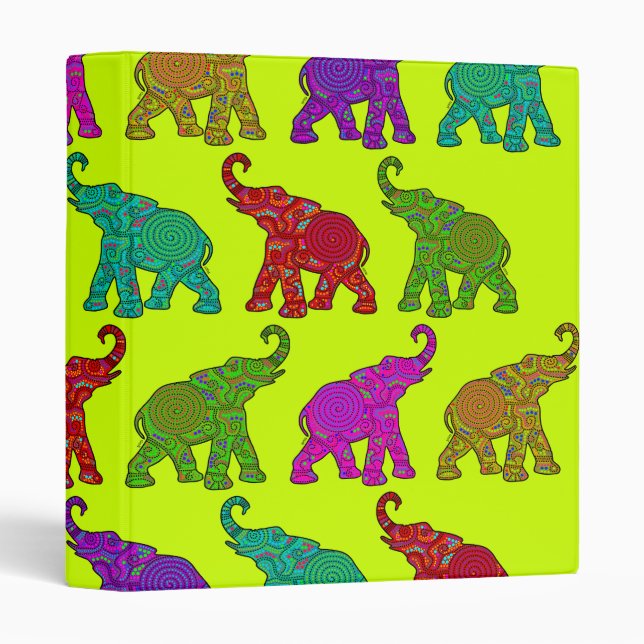 Elephant Walk pattern tiles design Binder (Front/Spine)