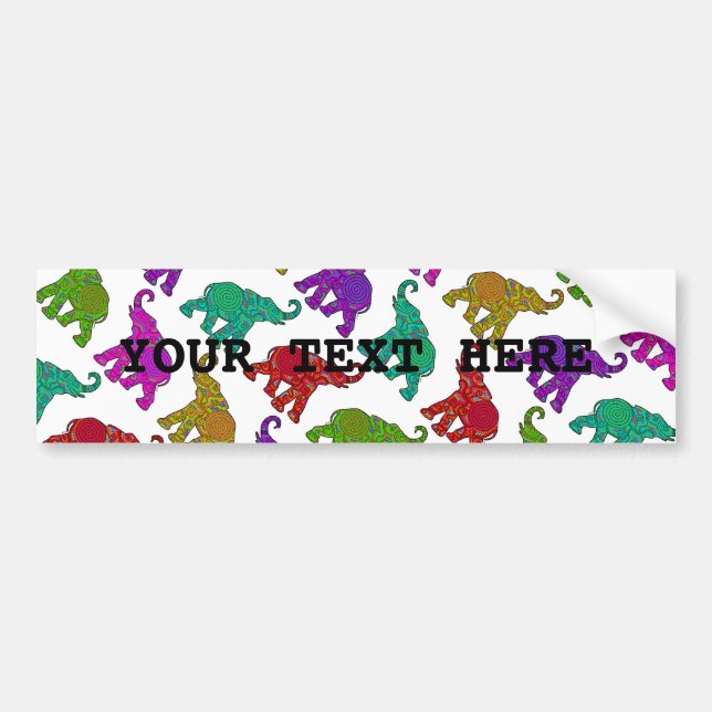 Elephant Walk pattern tiles design Bumper Sticker (Front)