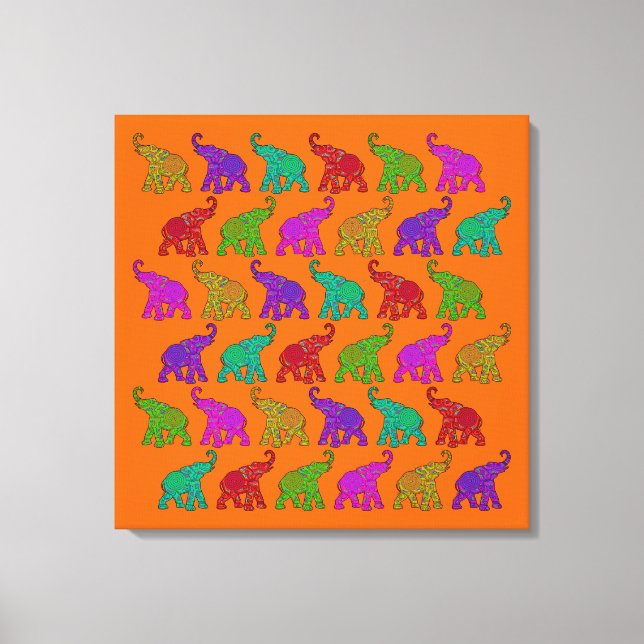 Elephant Walk pattern tiles design Canvas Print (Front)