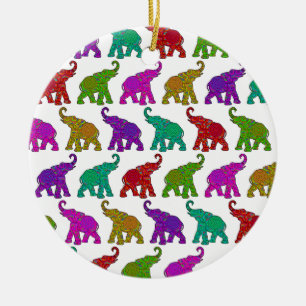 Elephant Walk pattern tiles design Ceramic Ornament