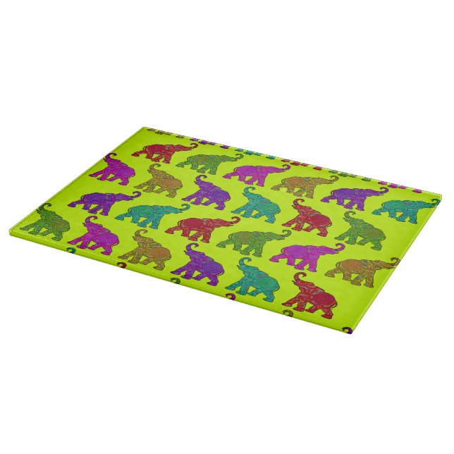 Elephant Walk pattern tiles design Cutting Board (Corner)