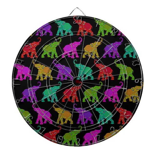 Elephant Walk pattern tiles design Dartboard (Front)