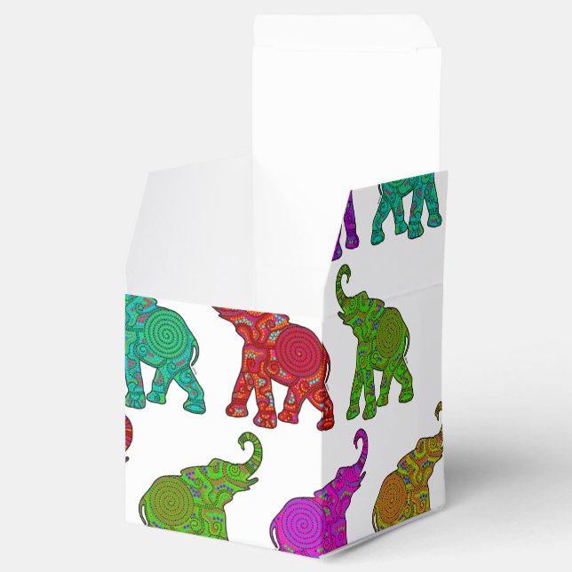 Elephant Walk pattern tiles design Favor Box (Opened)