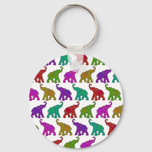 Elephant Walk pattern tiles design Keychain