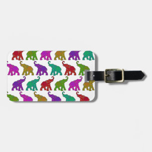 Elephant Walk pattern tiles design Luggage Tag