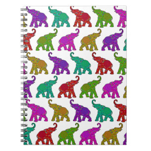 Elephant Walk pattern tiles design Notebook