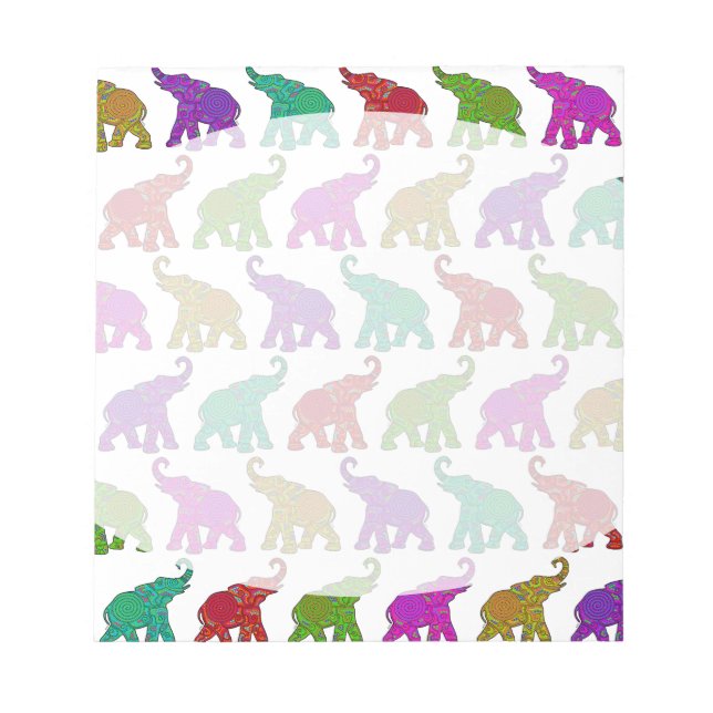 Elephant Walk pattern tiles design Notepad (Front)