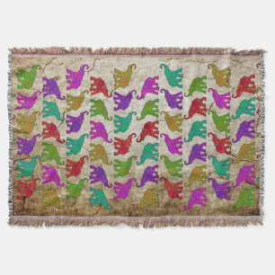 Elephant Walk pattern tiles design Throw Blanket