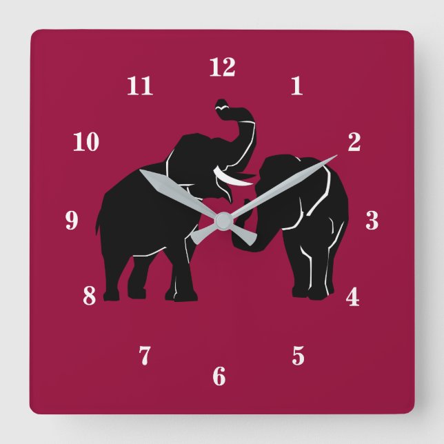 Elephant Wall Clock - Choose Color (Front)