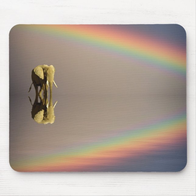 Elephant, Water & Rainbow, Kenya Mouse Pad (Front)