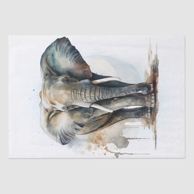 Elephant Watercolor Tissue Paper (Front)