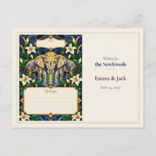 Elephant Wedding Guest Book Wishes Postcard
