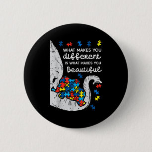 Elephant What Makes You Different Autism Awareness 2 Inch Round Button