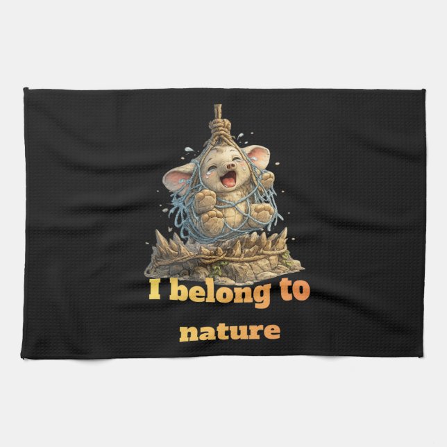 Elephant Wildlife Conservation Awareness Design  Kitchen Towel (Horizontal)