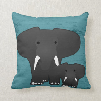 Elephant with a baby throw pillow