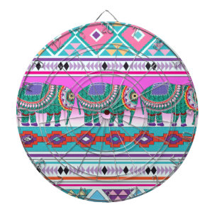 Elephant with Aztec Pattern Dartboard