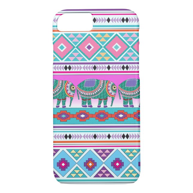 Elephant with Aztec Pattern iPhone 7 Case (Back)