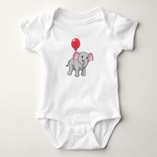 Elephant with Balloon Baby Bodysuit