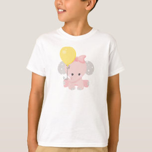 Elephant With Balloon, Cute Elephant, Crown, Stars T-Shirt