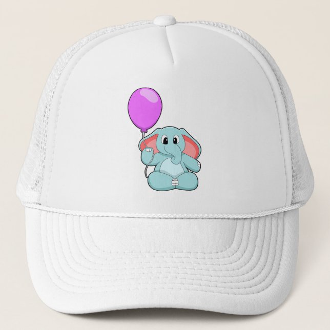 Elephant with Balloon Trucker Hat (Front)