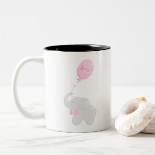 Elephant with Balloon Two-Tone Coffee Mug
