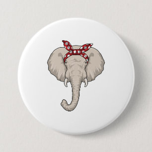 Elephant with Bandana 3 Inch Round Button