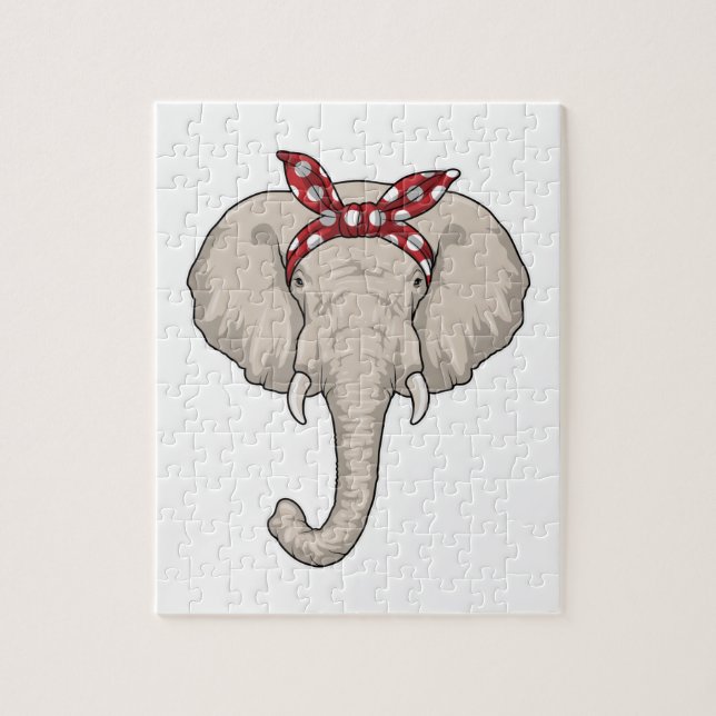 Elephant with Bandana Jigsaw Puzzle (Vertical)