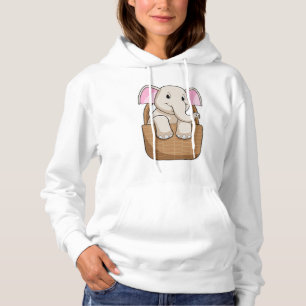 Elephant with Basket Hoodie
