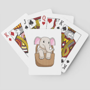 Elephant with Basket Playing Cards