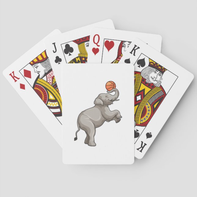Elephant with Basketball Playing Cards (Back)