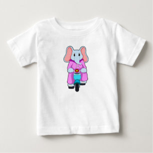 Elephant with Bicycle Baby T-Shirt