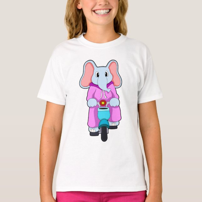Elephant with Bicycle T-Shirt (Front)