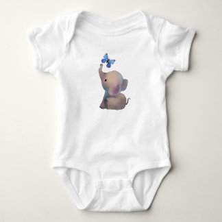 Elephant with butterfly baby bodysuit