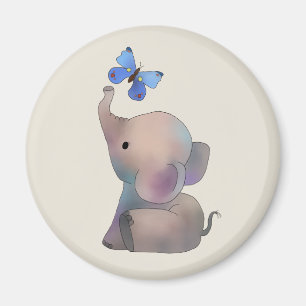 Elephant with butterfly magnet