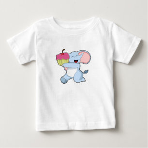 Elephant with Cake Baby T-Shirt