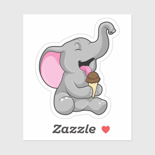 Elephant with Chocolate Waffle ice cream (Sheet)
