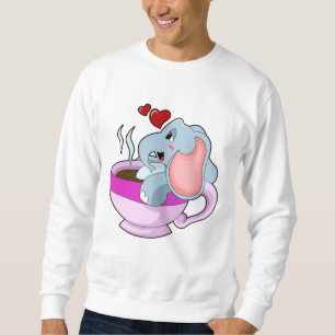 Elephant with Coffee Cup Sweatshirt