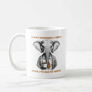 Elephant with coffee mug