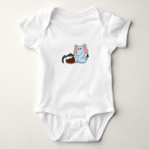 Elephant with Coffee pot Baby Bodysuit