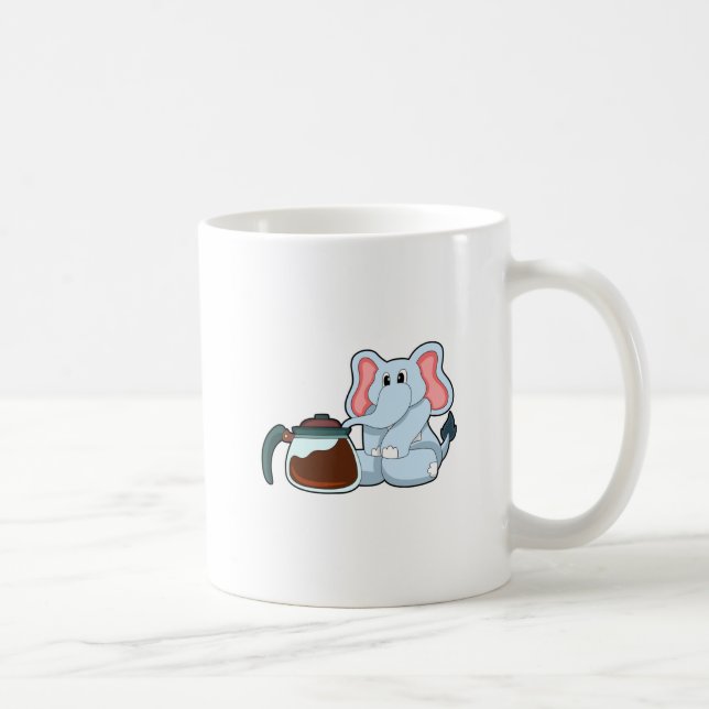 Elephant with Coffee pot Coffee Mug (Right)
