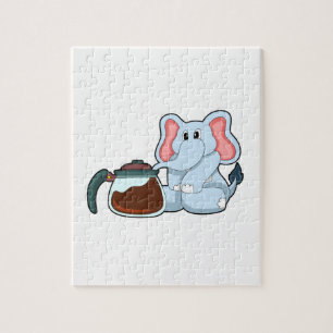 Elephant with Coffee pot Jigsaw Puzzle