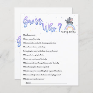 Elephant with Colorful Rainbow Baby Shower Game