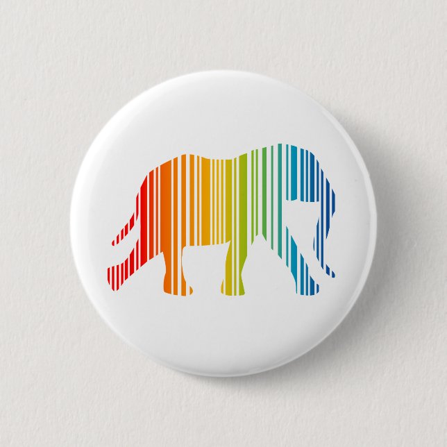 Elephant with Colour Bar Code 2 Inch Round Button (Front)