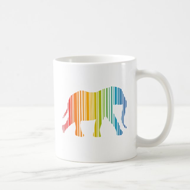 Elephant with Colour Bars Coffee Mug (Right)